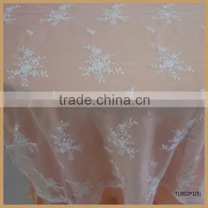 TL002P3-1 High Quality Gold Embroidery Lace Round Wedding Table Overlay Quality Choice thumbnail-3