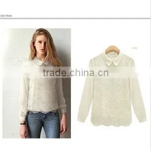 Instyles <span Class="wholesale_product"></span> 4736 Women Blouse Long Sleeve Chiffon Blouse Lace Organza Ca Clothing thumbnail-1