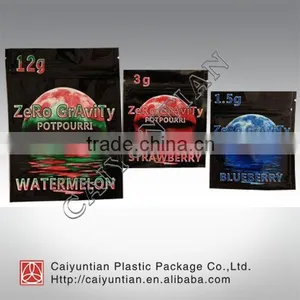 Zero Gravity Three Sides Zipper Pouch Bag/ High Quality Clean Package Bag for Herbal Incense thumbnail-6