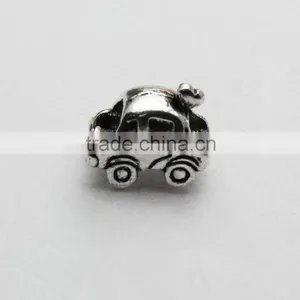 Wholesale DIY Anti-silver Car Shape Large Hole Metal Zinc Alloy Slide Beads thumbnail-1