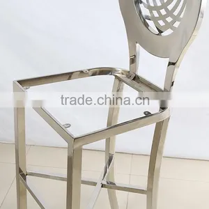 Round High Back Stainless Steel Bar Chair thumbnail-6
