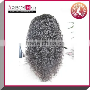 Natural Color Virgin Human Hair 100% Virgin Brazilian Hair Full Lace Wig in Kinky Curl thumbnail-2