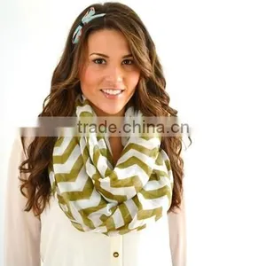 Hit Fashionable Wave Print Pattern Women Magnetic Round Infinity Chevron Scarf thumbnail-3