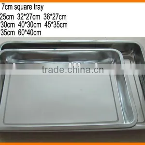 HS4067 Stainless Steel Square Tray, 7cm Height Baking Tray and Serving Tray thumbnail-1