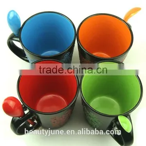 White Ceramic Mugs Personalised Mugs With Spoon for Christmas Best Selling Products thumbnail-3