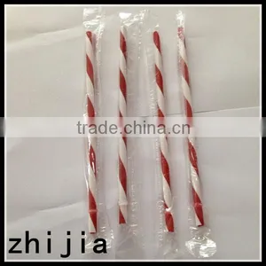 Colorful Plastic Wrapped Acrylic Straws Striped thumbnail-1
