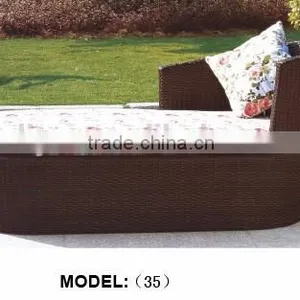 Modern PE Wicker Beach Sunbed thumbnail-5