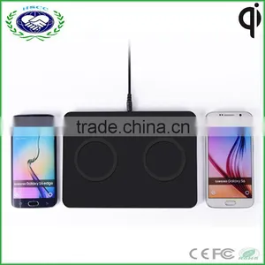 2 in 1 Qi Wireless Power Dual Pad Charger For Samsung S6 Edge S6 Universal thumbnail-2