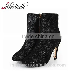 Custom Made Wholesale Black High Heel Boot Women Platform Boots thumbnail-1