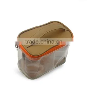 Transparent PVC Leather Make Up Case With Cloth Zipper thumbnail-5