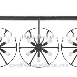 Vintage Wheel Metal Pendent Lamp thumbnail-1