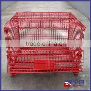 Foldable Warehouse Industrial Storage Heavy Duty Galvanized Wire Cage thumbnail-1