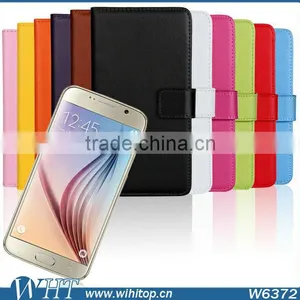 Genuine Leather Booklet Case for Samsung Galaxy S6 With Stand Card Holder thumbnail-6