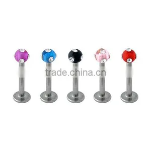 316L Multigem Labrets Stainless Steel Lip Piercing thumbnail-1