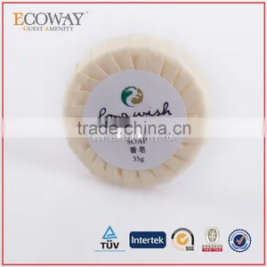 35g Skin Whitening Soap Bath Soap for Hotels Small Round Soap in Paper Pleat Wrap thumbnail-1