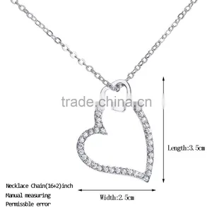 Austrian Crystal Heart Pendant 18k Women Necklace Quality Choice thumbnail-3