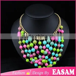 Multi Color Bead Necklace Designs/candy Color Beaded Necklace thumbnail-1