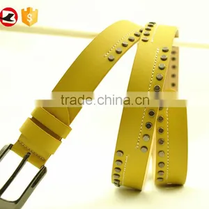 100% Genuine Cow Hide Studded Leather Belt For Women Hot Sale thumbnail-1