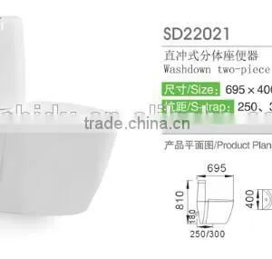 Chinese Cheap High Quality Ceramic Washdown Two Piece Toilet thumbnail-2