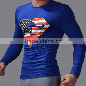Professional Factory Cheap Price High Quality Export Skin Tight 3d Gym Shirt thumbnail-3
