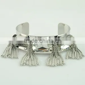 Wholesale Women Silver Tassel New Silver Design Ladies Bracelet Model Silver Plate Crystal Bracelets Bangles thumbnail-3