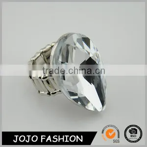 Fashion Wedding Ring Engagement Silver Nail Big Crystal Ring Design thumbnail-1