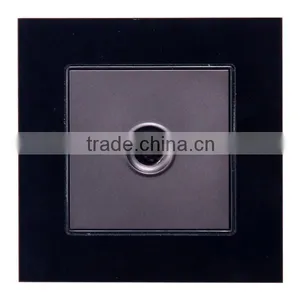 1 Gang Black Crystal Panel Wall Socket for TV 2 Colors thumbnail-1