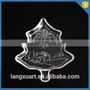 Christmas Tree Shape Crystal Glass Plates thumbnail-1