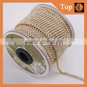 Wholesale Rhinestone Sliver&gold Plated Cup Chain in Roll thumbnail-1