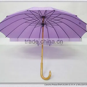 23"*16k Manual Open Wooden Staight Umbrella thumbnail-1