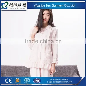 Plaid Ruffle Pajama Sleepwear for Women Supplier thumbnail-1