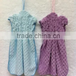 Blue Honeycomb Fabric Patent Lovely Hanging Hand Towel thumbnail-1