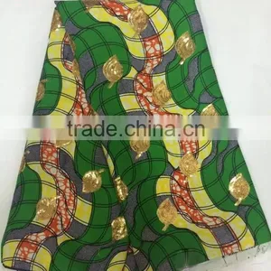 Sequinse 1010 (6) Different Color Design African Wax With Sequins Wax Fabric thumbnail-1