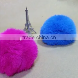 Rabbit Fur Ball Keychain thumbnail-3
