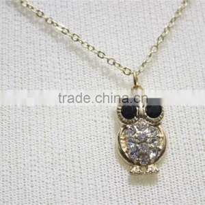 Gold Double Layered w/ Rhinestone Owl & Sparkle Arrow Pendant Necklace 2016 Fashion Style Wholesale thumbnail-2