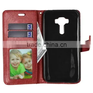 Luxury PU Leather Wallet Flip Stand Pouch Cover Skin Phone Case For Asus Zenfone 3 ZE552KL thumbnail-5