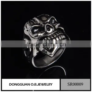 Skull Silver Ring For Men,Skull Ring Silver Jewelry Gothic,Silver Skull Titanium Ring thumbnail-4