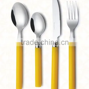 STAINLESS STEEL FLATEWARE SET, WITH PLASTIC HANDLE thumbnail-1