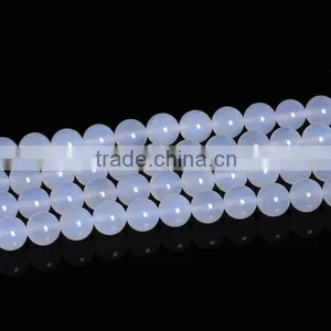 10mm Translucent White Agate Loose Beads thumbnail-1