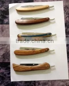 Pure Wood Shaving Razor, Cut Throat Razors, Shavette Razor + Pouch thumbnail-2