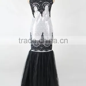 Latest Fashion 5 Colors Ready Stock Low Back Sexy Mermaid Evening Dress With Sequin thumbnail-1
