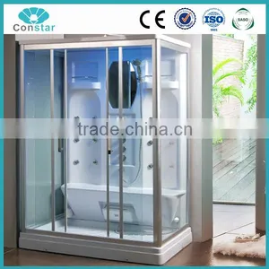 2016 Hot Design ETL and CE List Black Acrylic Steam Shower Cabin Combo With Bathtub for 2 Person thumbnail-1