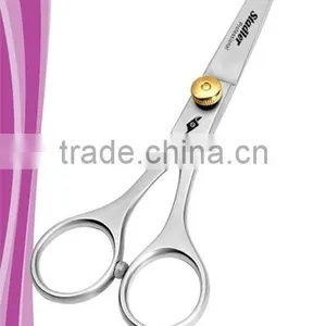 Slicer Cut Hair Styling Shear 5.5 Inch Removable Finger Rest Adjustable Gold Tension Dial Satin Finish Light Weight thumbnail-1
