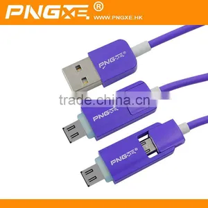 Top Selling Fashion 2 in 1 Charger Phone Cable Fast Transfer Usb Data Cable With Led thumbnail-5