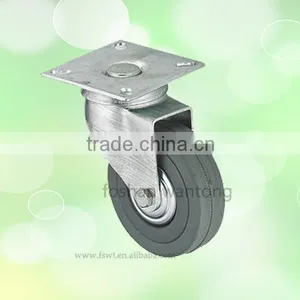 Cheaper Caster 100mm Top Plate Swivel Rubber Furniture Caster Wheel thumbnail-1