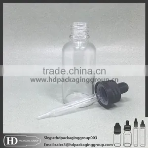 HD 15ml 30ml Eliquid Clear Glass Dropper Bottle With Child Proof Cap thumbnail-1