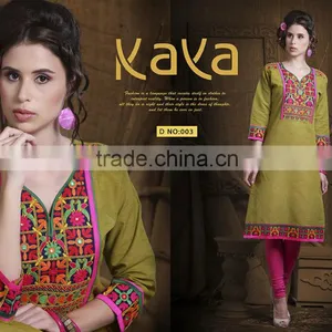 Indian Traditional Design Embroidered Kurtis In Wholesale Price For Women thumbnail-3