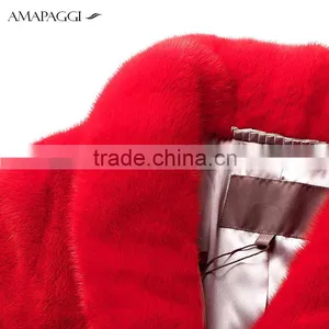 Red Mink Fur Parka Coat Wholesale thumbnail-4