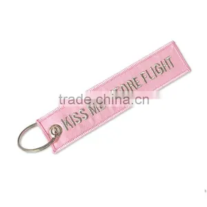 Hot Selling Kiss me Before Flight Embroidery Keychain thumbnail-1