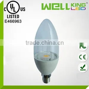 3W 5W 200-400lm E12 E26 COB CE RoHS UL Led Candles With Flickering Candle Flame thumbnail-3